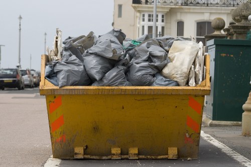 Construction site with waste clearance in Knightsbridge